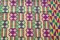 Preview: PURPLE GREEN CROSS Afrikanischer-Kente-Stoff